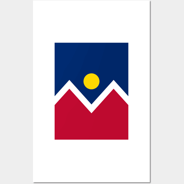 Denver City Flag, Colorado, Blue, Red, White, Yellow Wall Art by Culture-Factory